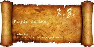 Kajdi Zombor névjegykártya